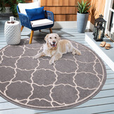 Buitenkleed Berlin Rond Vloerkleed Licht Grijs