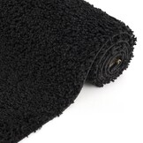 Loca Shaggy Vierkant Vloerkleed Uni Effen Hoogpolig Zwart