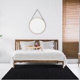 Loca Shaggy Vierkant Vloerkleed Uni Effen Hoogpolig Zwart