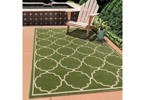 Buitenkleed Berlin Laagpolig Vloerkleed Groen