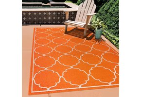 Buitenkleed Berlin Laagpolig Vloerkleed Oranje