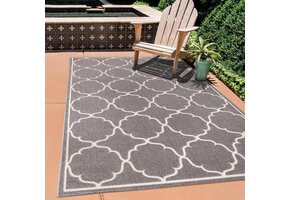 Buitenkleed Berlin Laagpolig Vloerkleed Lichtgrijs