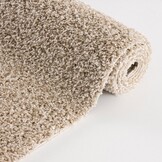 Loca Shaggy Vierkant Vloerkleed Uni Effen Hoogpolig Beige