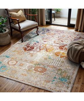 Picasso Feraghan Vierkant Vintage Vloerkleed Multi / Beige