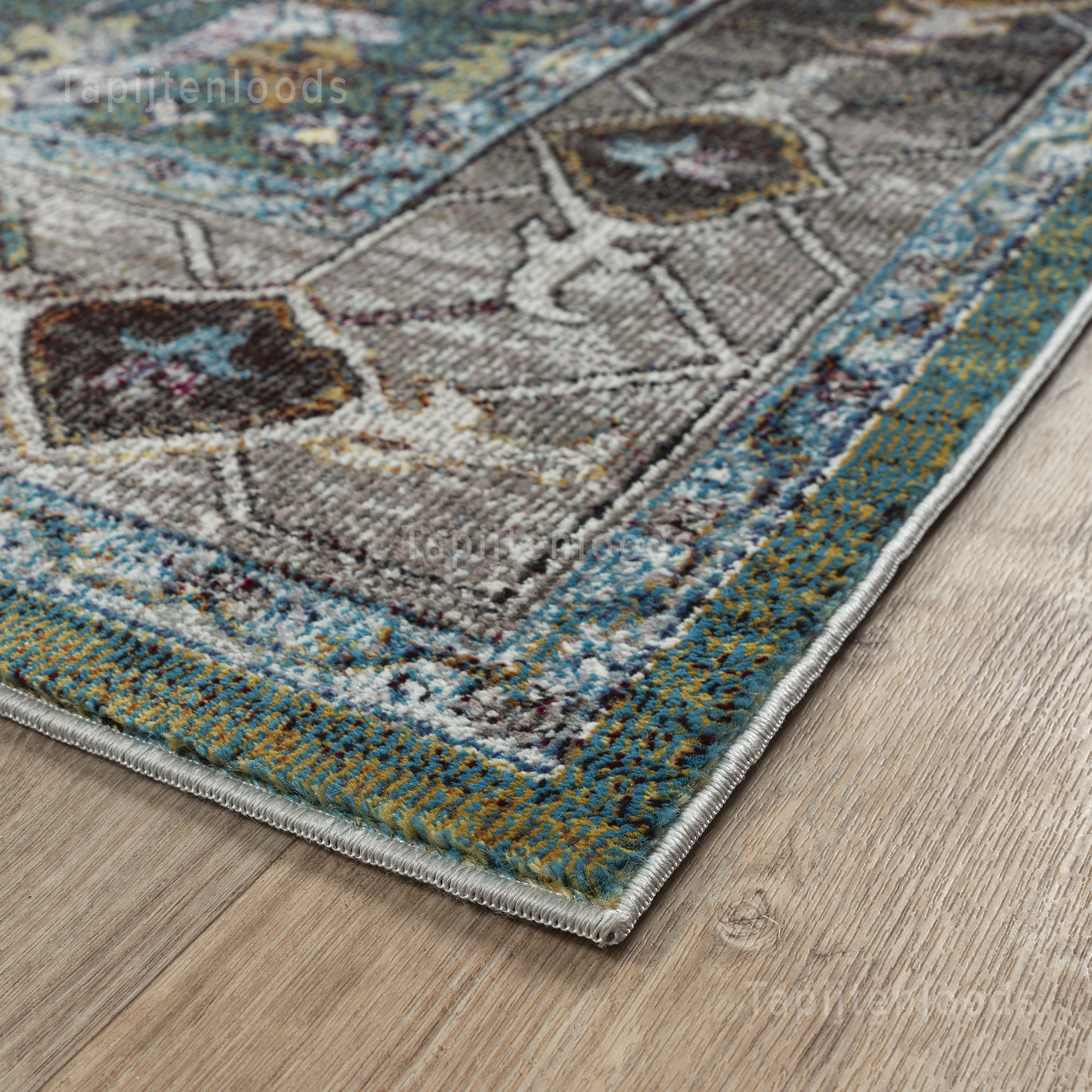 Picasso Pablo Vierkant Vintage Vloerkleed Groen / Multi