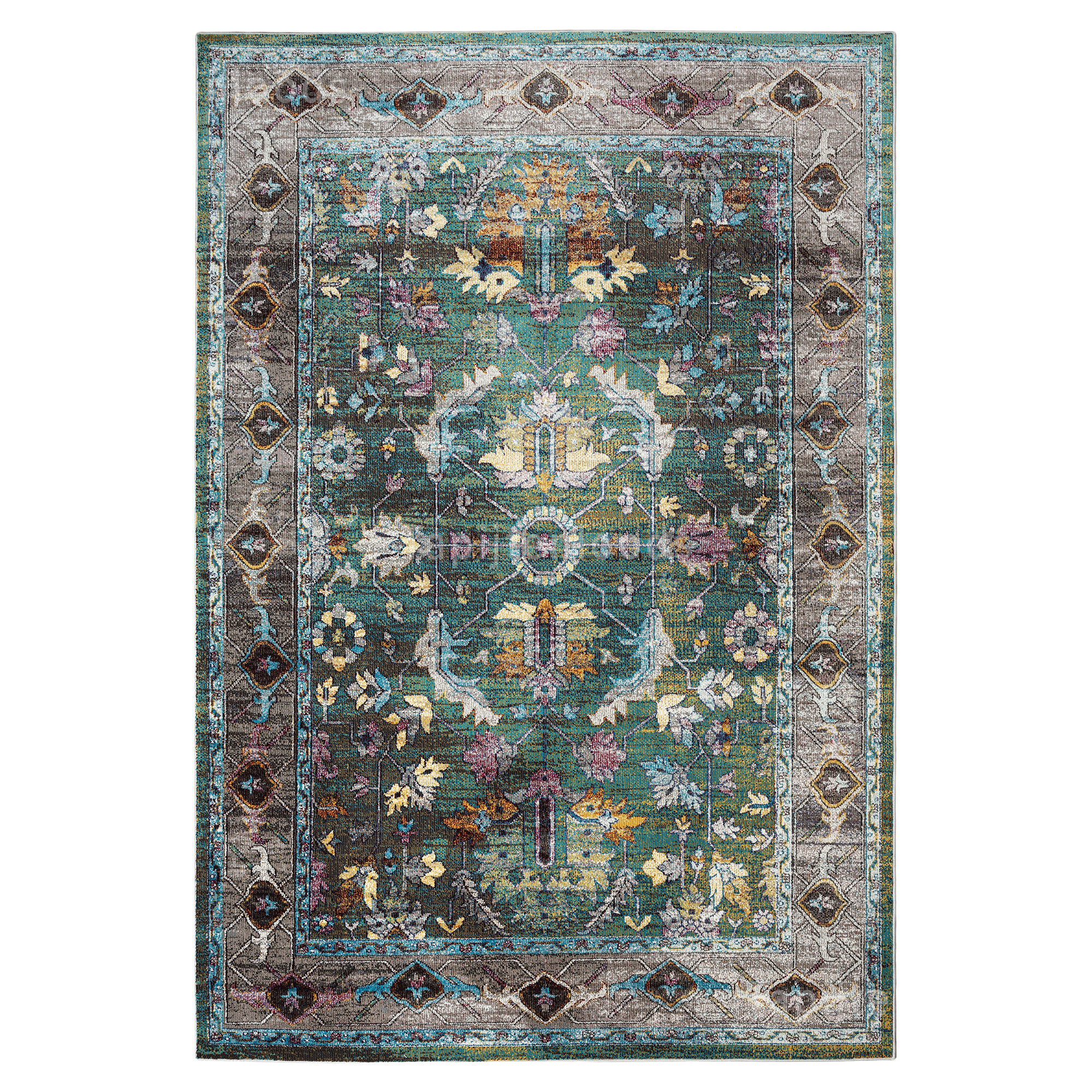 Picasso Pablo Vierkant Vintage Vloerkleed Groen / Multi