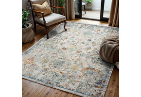 Picasso Sarough Vierkant Vintage Vloerkleed Creme / Beige