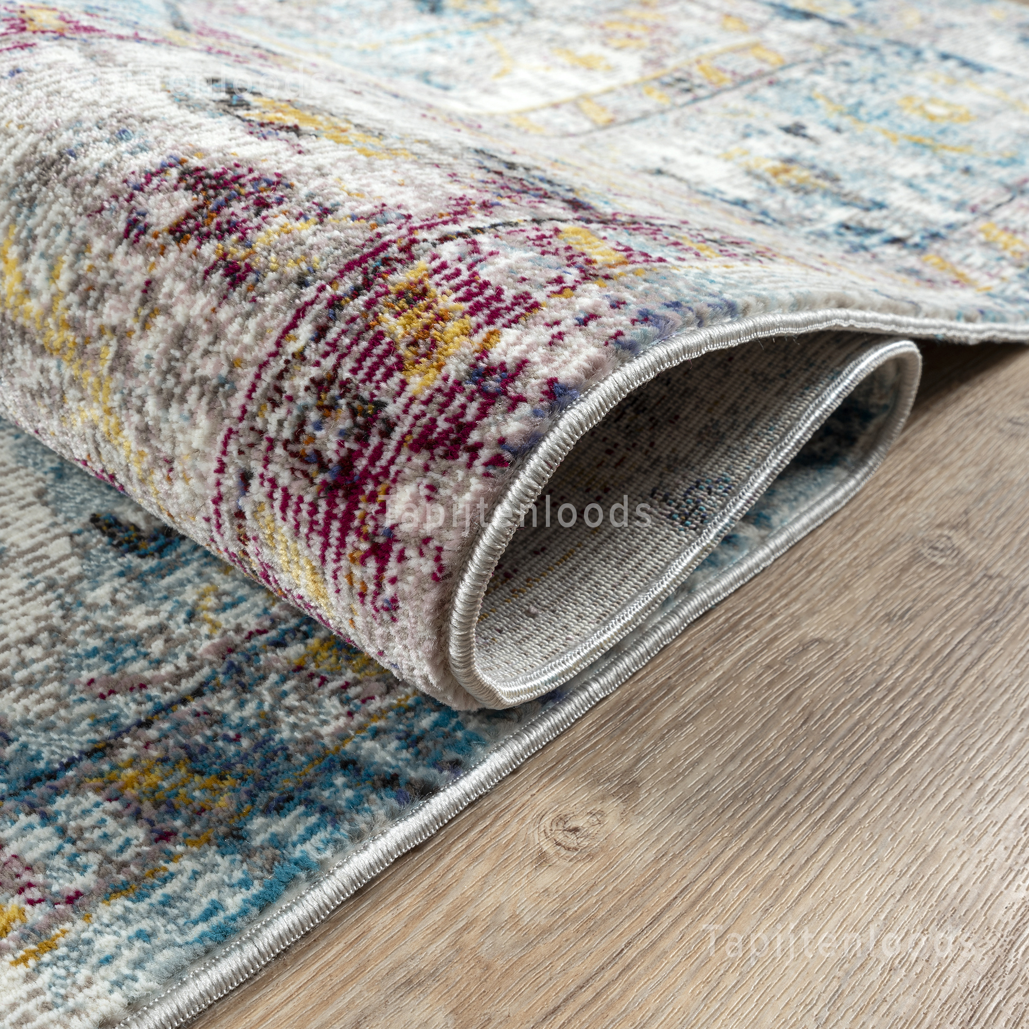 Picasso Heriz Vierkant Vintage Vloerkleed Multi / Blauw