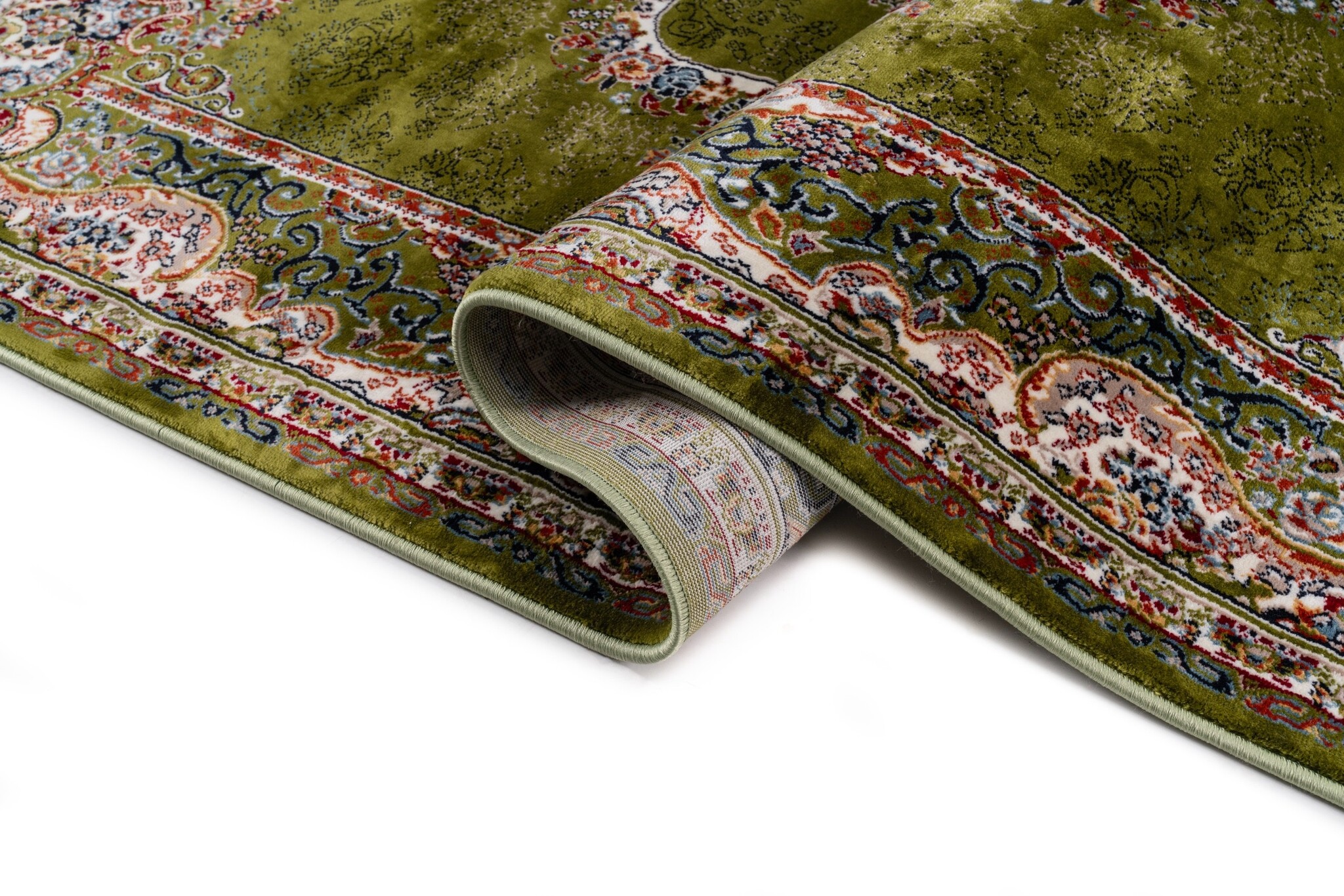 Isfahan Oosters Vloerkleed Klassiek Vintage Tapijt Groen