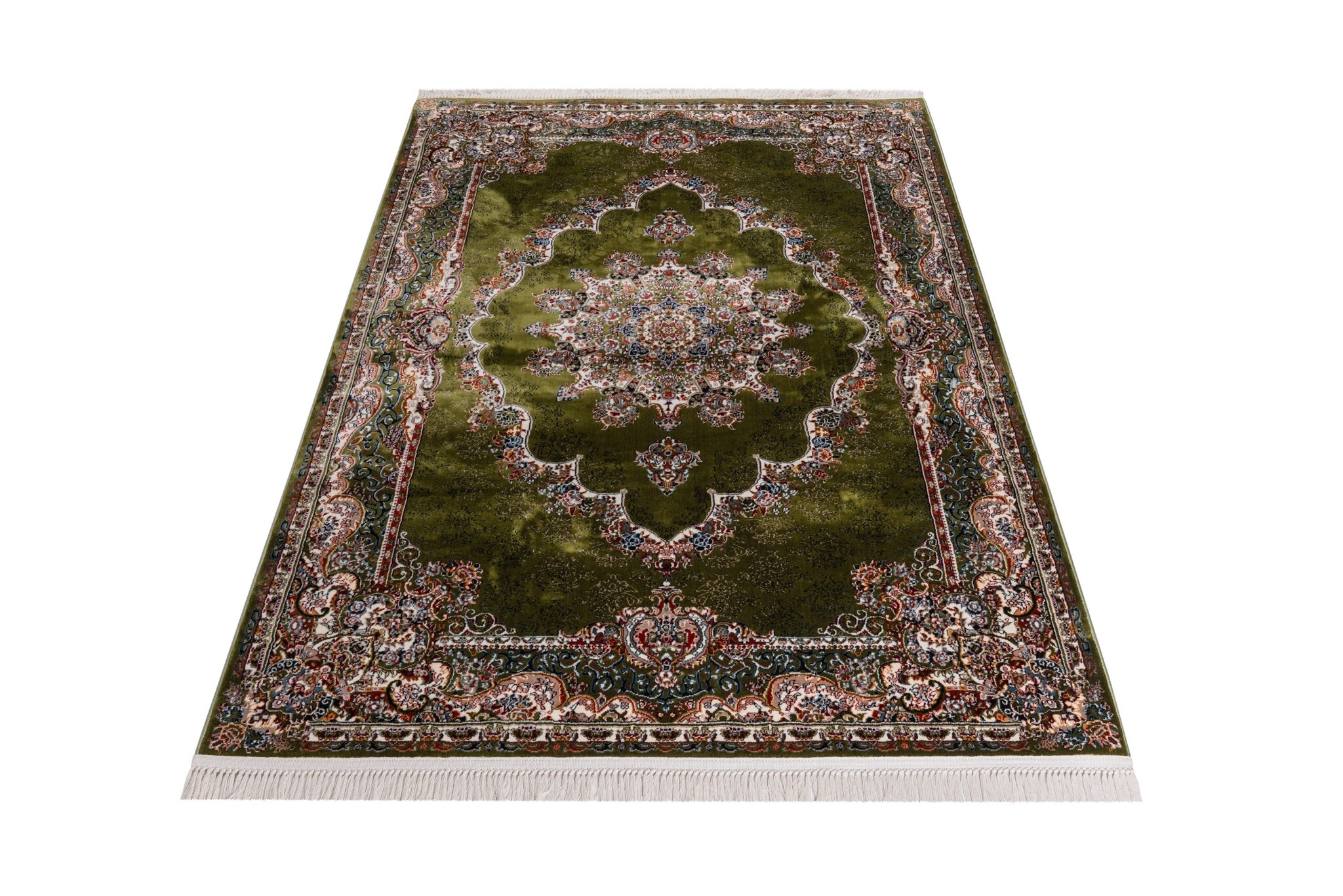 Isfahan Oosters Vloerkleed Klassiek Vintage Tapijt Groen