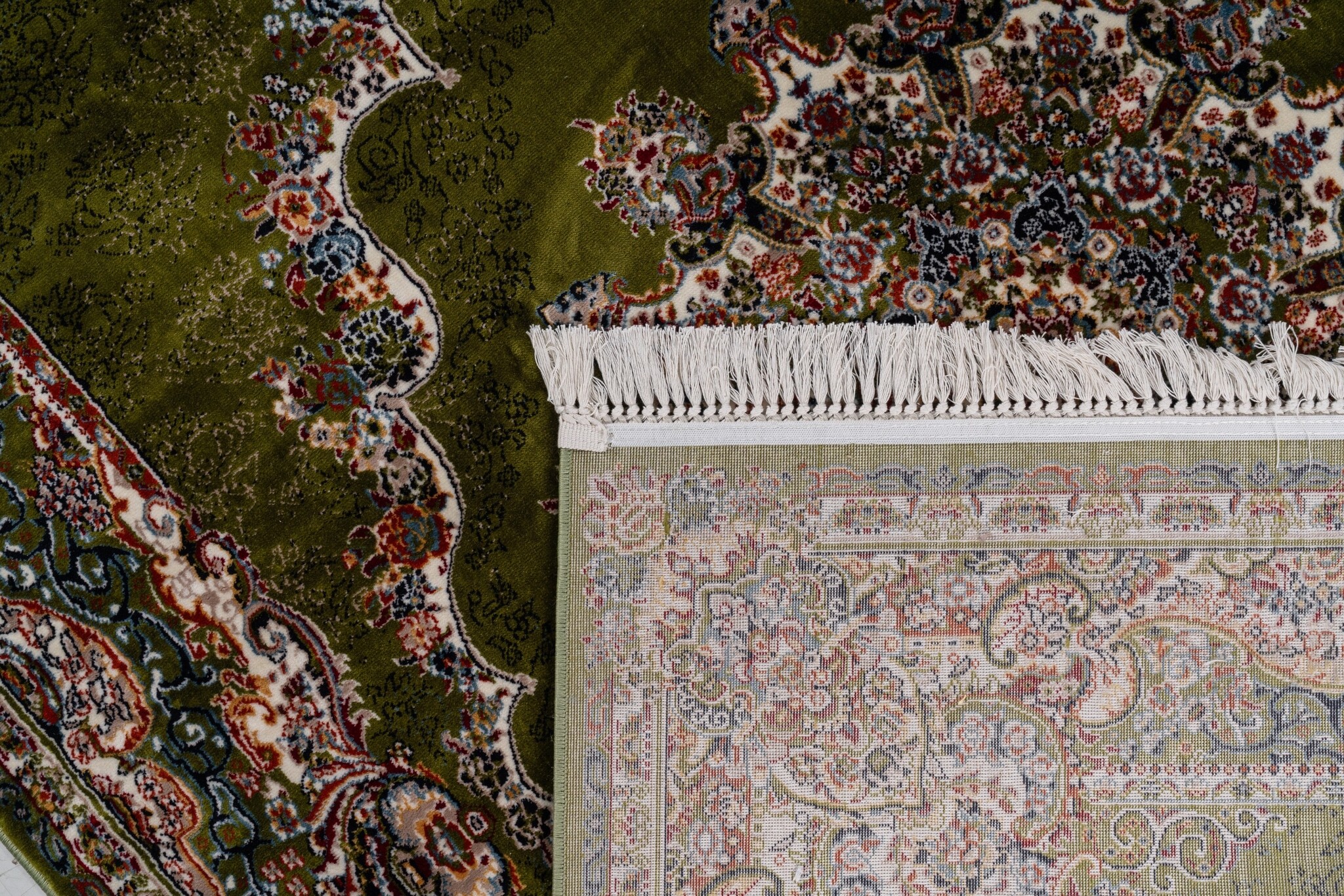 Isfahan Oosters Vloerkleed Klassiek Vintage Tapijt Groen