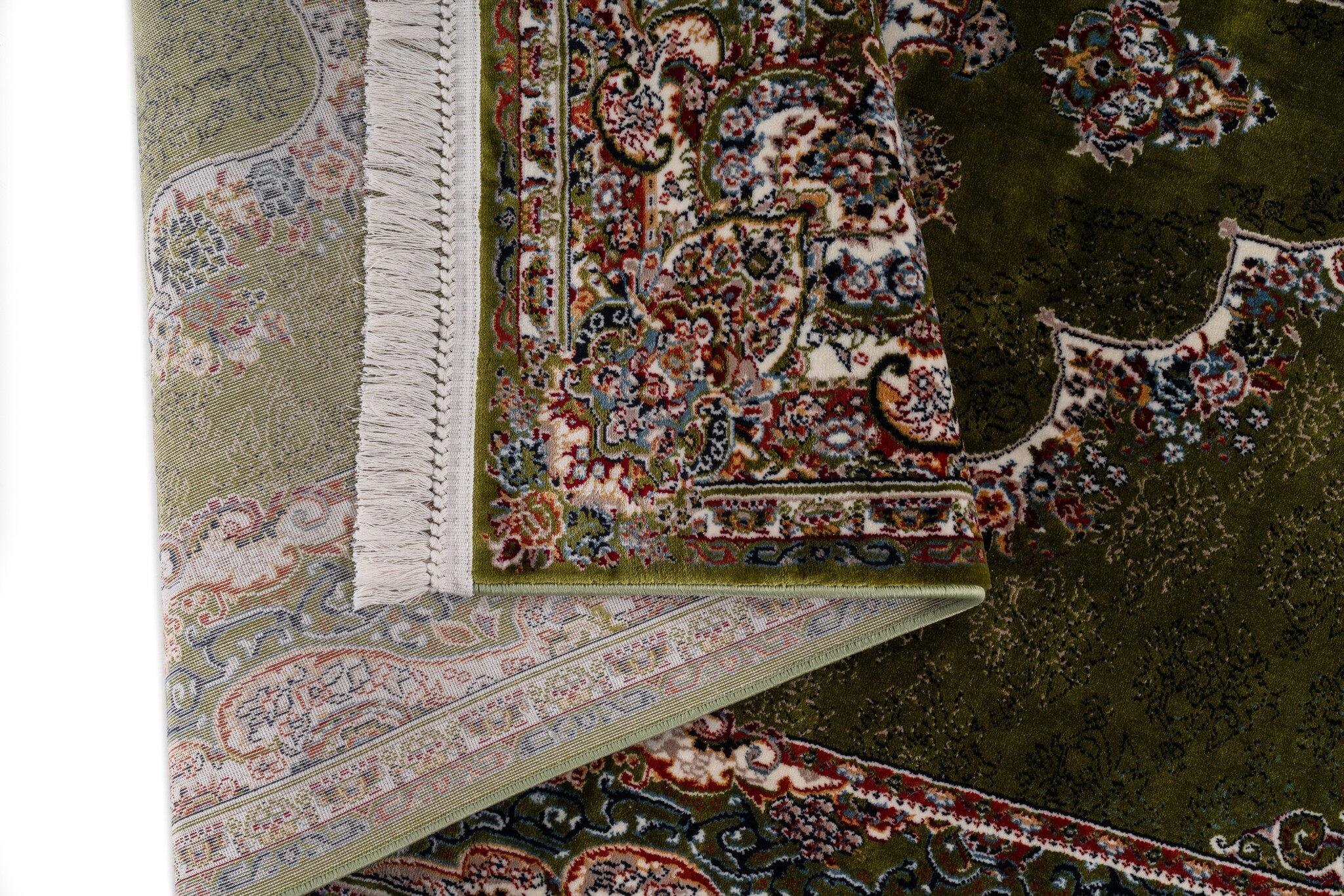 Isfahan Oosters Vloerkleed Klassiek Vintage Tapijt Groen