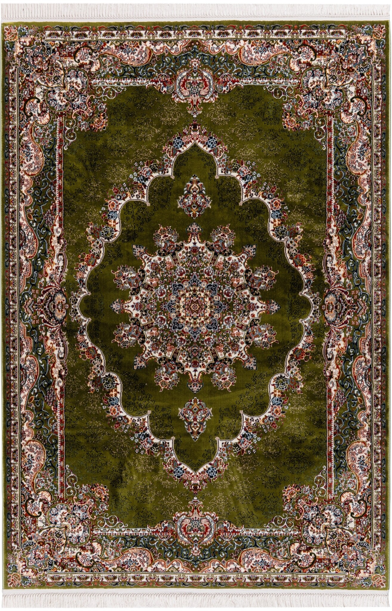 Isfahan Oosters Vloerkleed Klassiek Vintage Tapijt Groen