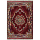 Isfahan Vierkant Oosters Vloerkleed Klassiek Vintage Tapijt Rood