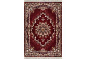 Isfahan Vierkant Oosters Vloerkleed Klassiek Vintage Tapijt Rood