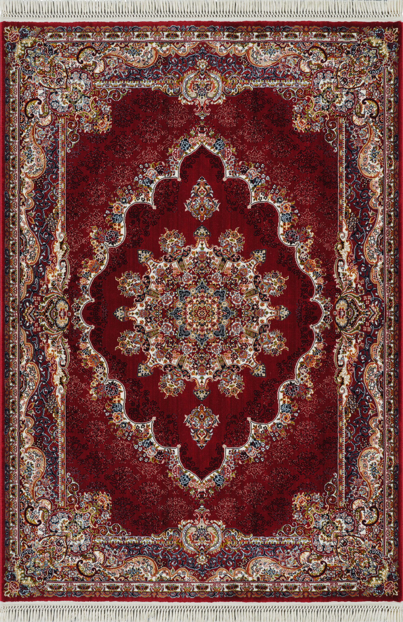 Isfahan Vierkant Oosters Vloerkleed Klassiek Vintage Tapijt Rood
