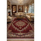 Isfahan Vierkant Oosters Vloerkleed Klassiek Vintage Tapijt Rood