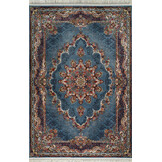 Isfahan Vierkant Oosters Vloerkleed Klassiek Vintage Tapijt Blauw