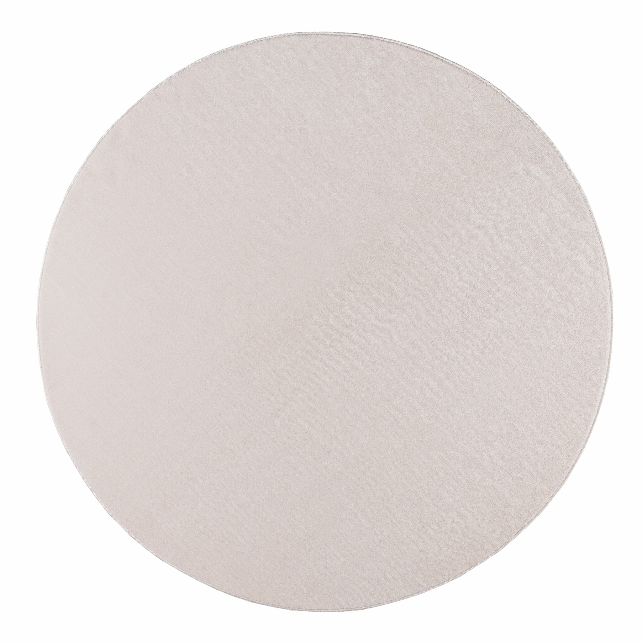 Relax Samba Rond - Wasbaar Effen Vloerkleed - Uni Tapijt - Creme