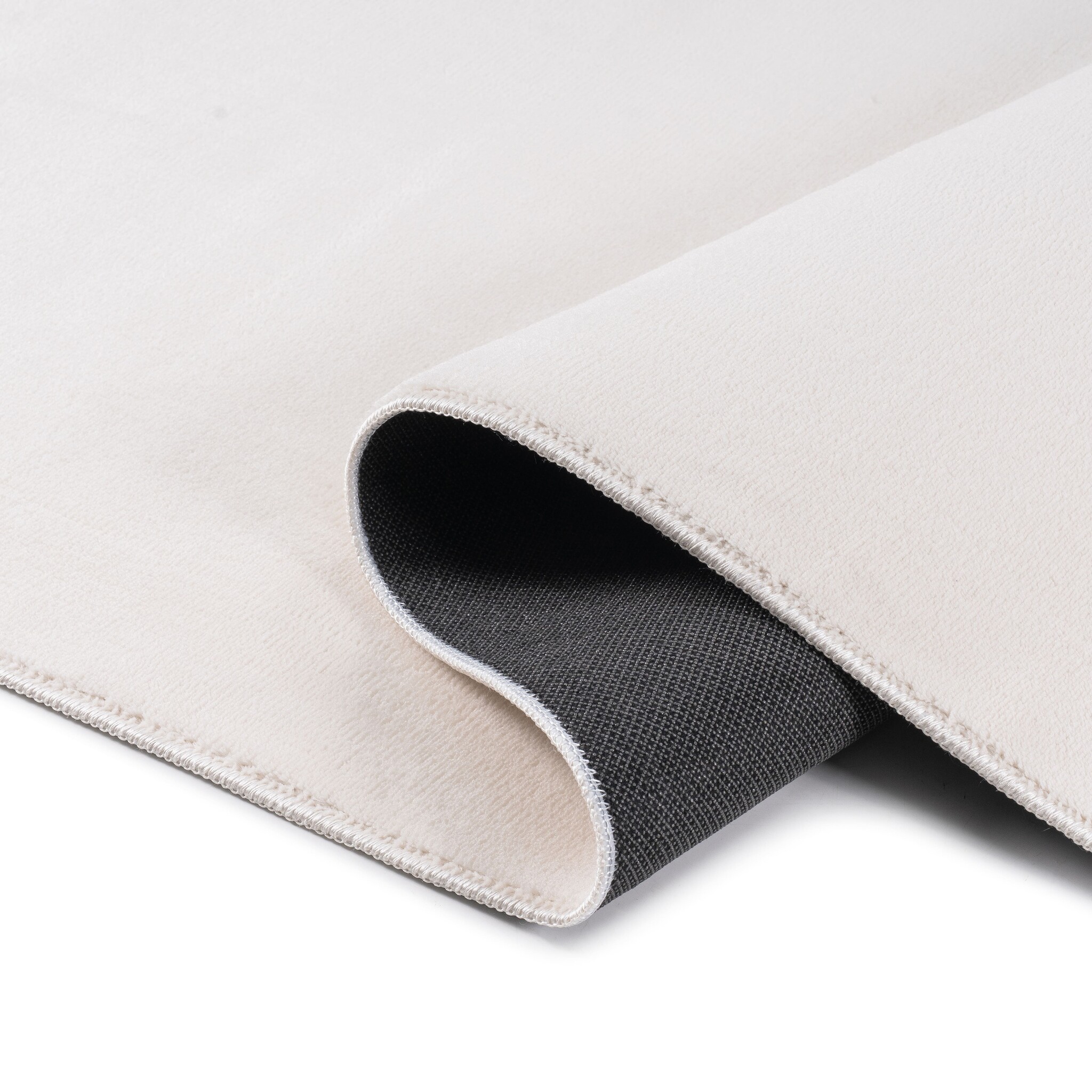 Relax Samba Rond - Wasbaar Effen Vloerkleed - Uni Tapijt - Creme