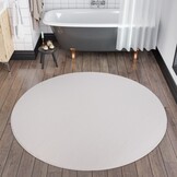 Relax Samba Rond - Wasbaar Effen Vloerkleed - Uni Tapijt - Creme
