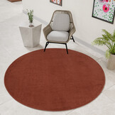 Relax Samba Rond - Wasbaar Effen Vloerkleed - Uni Tapijt - Terra