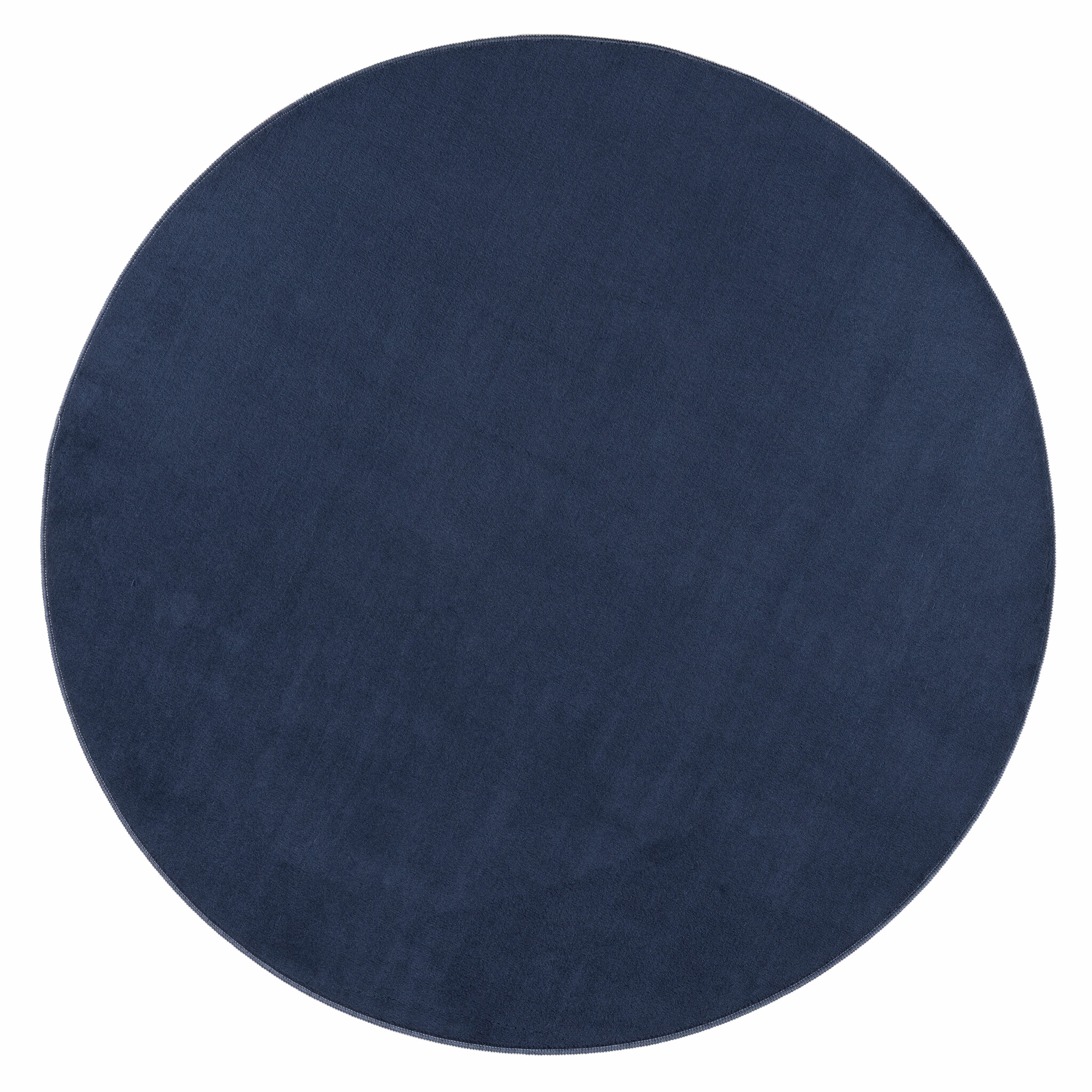 Relax Samba Rond - Wasbaar Effen Vloerkleed - Uni Tapijt - Blauw