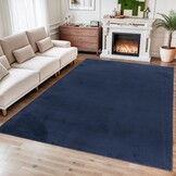 Relax Samba - Wasbaar Effen Vloerkleed - Uni Tapijt - Blauw