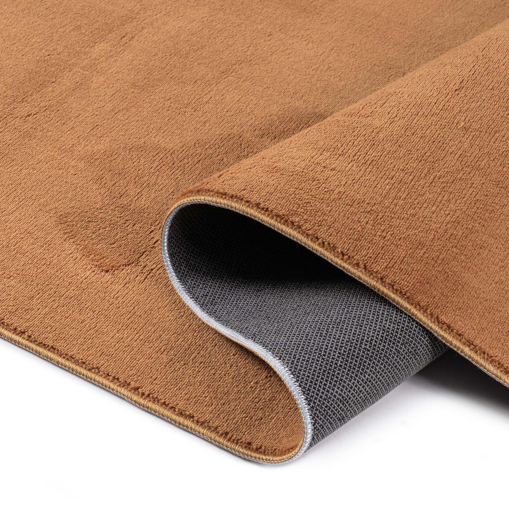 Relax Samba Rond - Wasbaar Effen Vloerkleed - Uni Tapijt - Goud