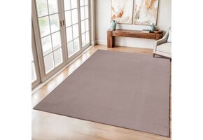 Relax Samba Vierkant - Wasbaar Effen Vloerkleed - Uni Tapijt - Taupe