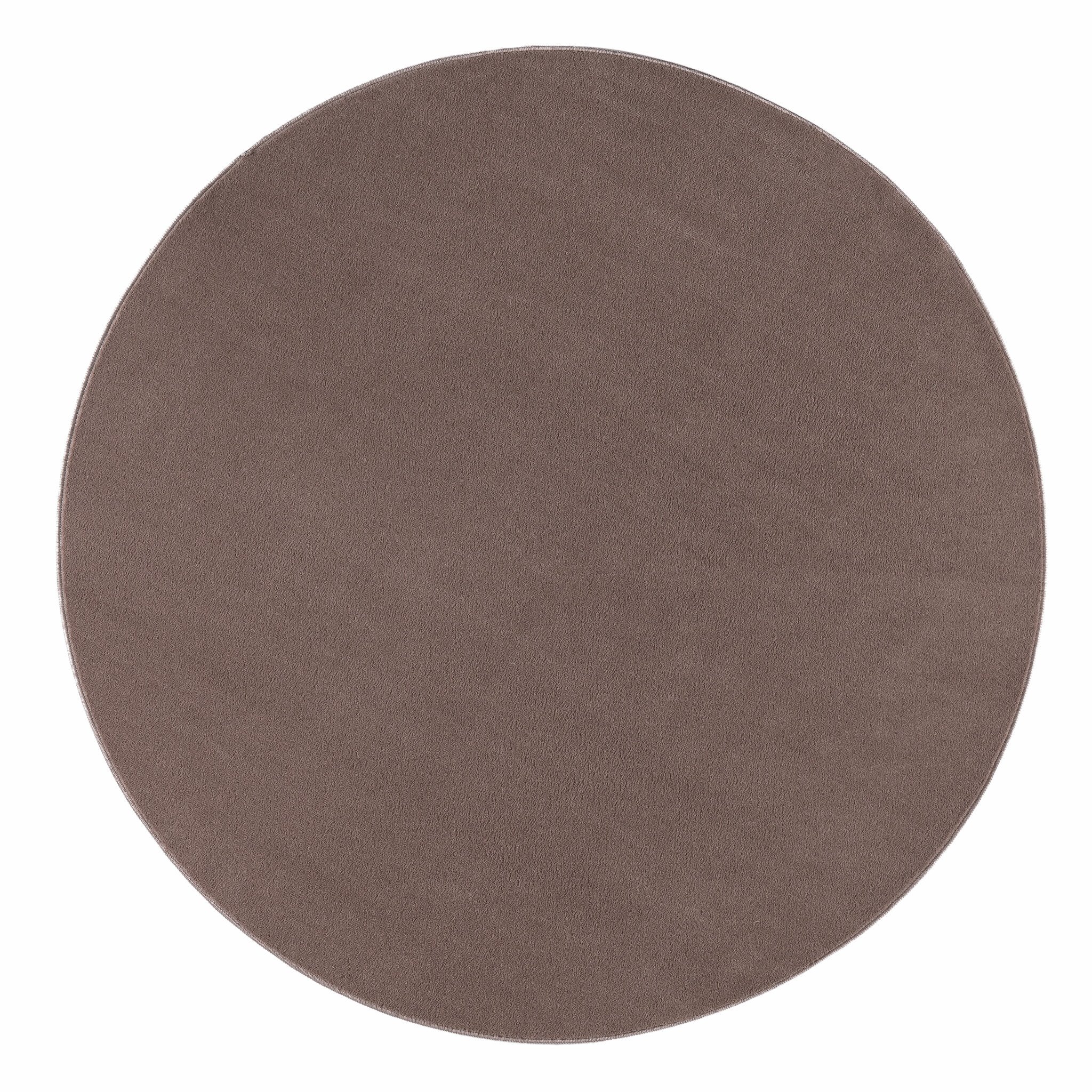 Relax Samba Rond - Wasbaar Effen Vloerkleed - Uni Tapijt - Taupe
