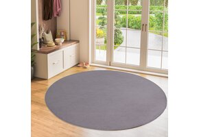 Relax Samba Rond - Wasbaar Effen Vloerkleed - Uni Tapijt - Grijs