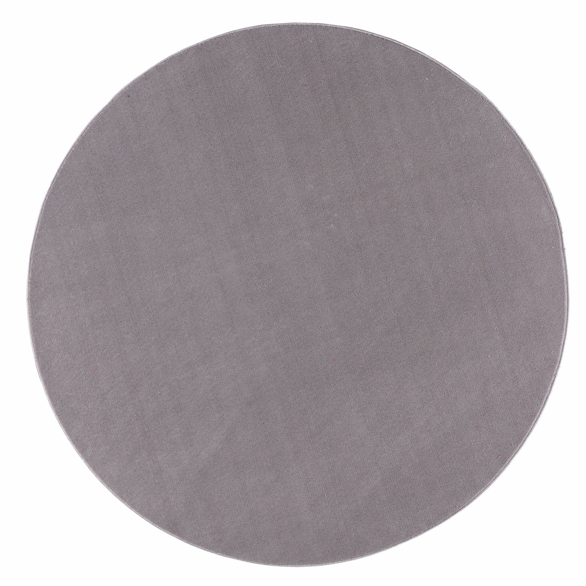 Relax Samba Rond - Wasbaar Effen Vloerkleed - Uni Tapijt - Grijs