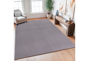 Relax Samba - Wasbaar Effen Vloerkleed - Uni Tapijt - Grijs