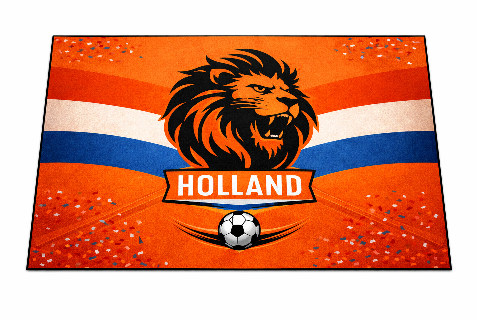 Oranje Vloerkleed – Holland Leeuw Design – Wasbaar & Anti-Slip – Voor Binnen & Buiten – WK Voetbal Fans