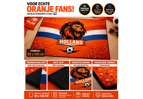 Oranje Vloerkleed – Holland Leeuw Design – Wasbaar & Anti-Slip – Voor Binnen & Buiten – WK Voetbal Fans