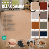 Relax Samba Rond - Wasbaar Effen Vloerkleed - Uni Tapijt - Beige