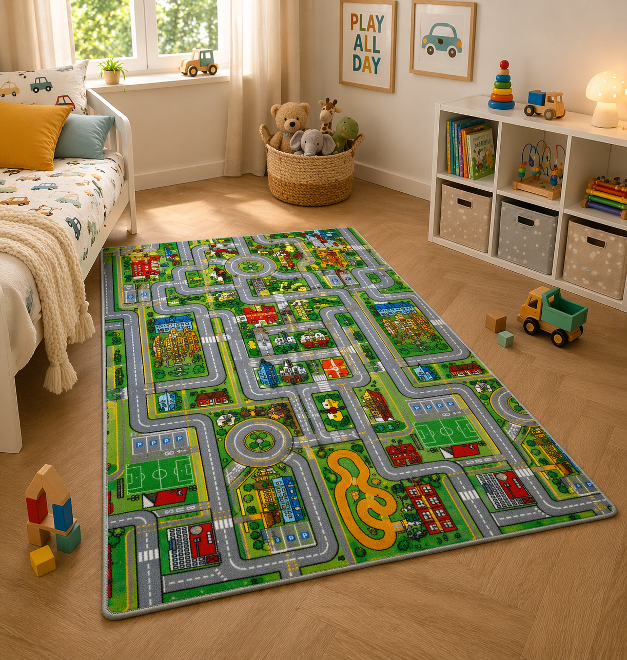 Speelkleed Stad – Groot Kinderkleed met Anti-Slip Onderkant