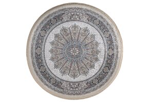 Star Rond Klassiek Oosters Vloerkleed Wasbaar Creme