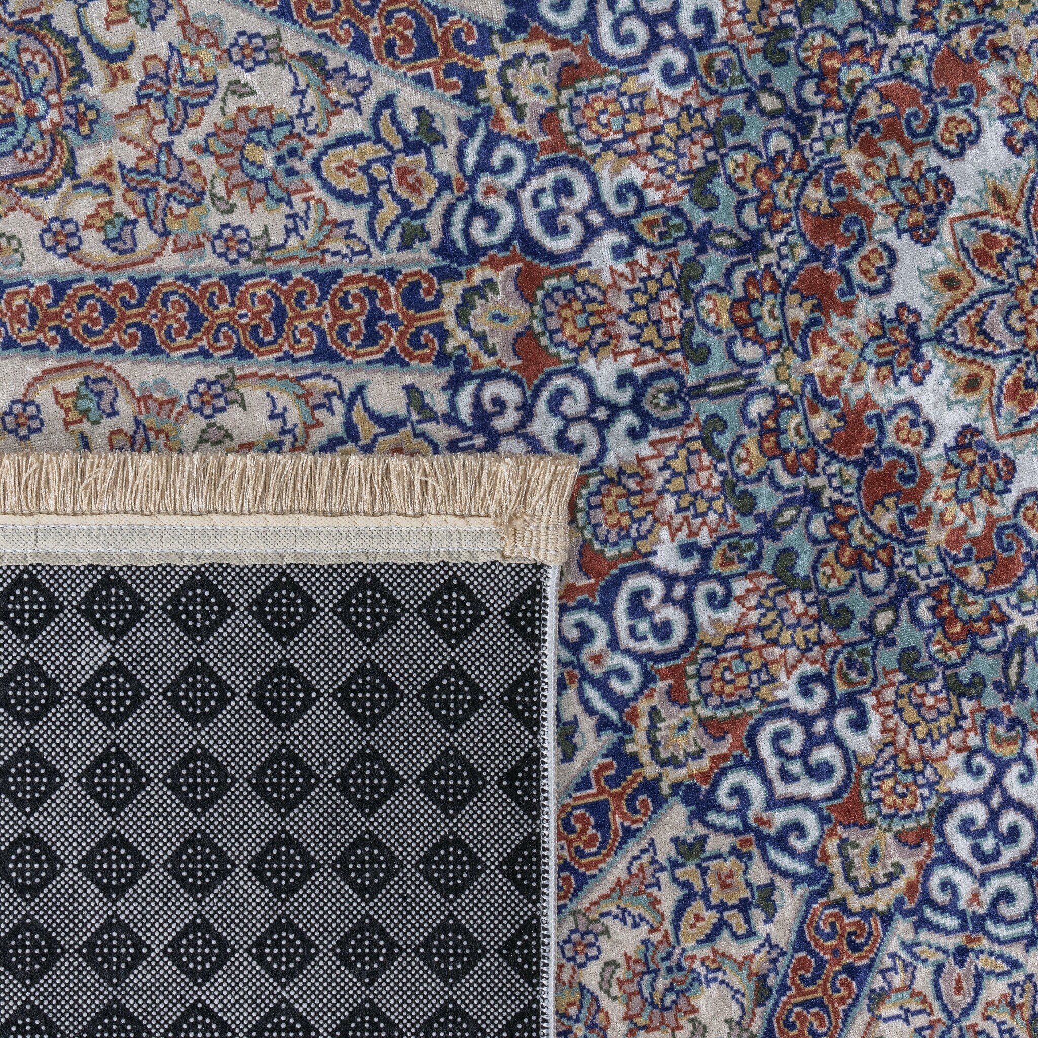 Star Rond Klassiek Oosters Vloerkleed Wasbaar Creme