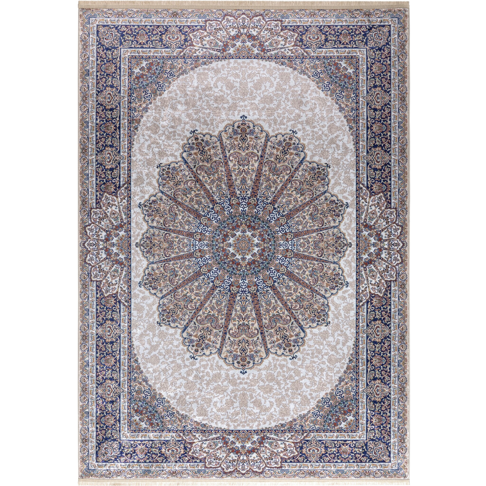 Star Klassiek Oosters Vloerkleed Wasbaar Anti Slip Creme