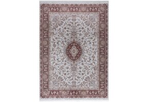 Star Klassiek Oosters Vloerkleed Wasbaar Anti Slip Creme Rood