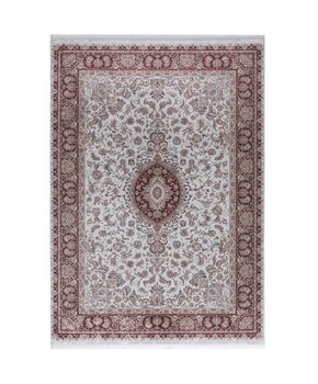 Star Klassiek Oosters Vloerkleed Wasbaar Anti Slip Creme Rood