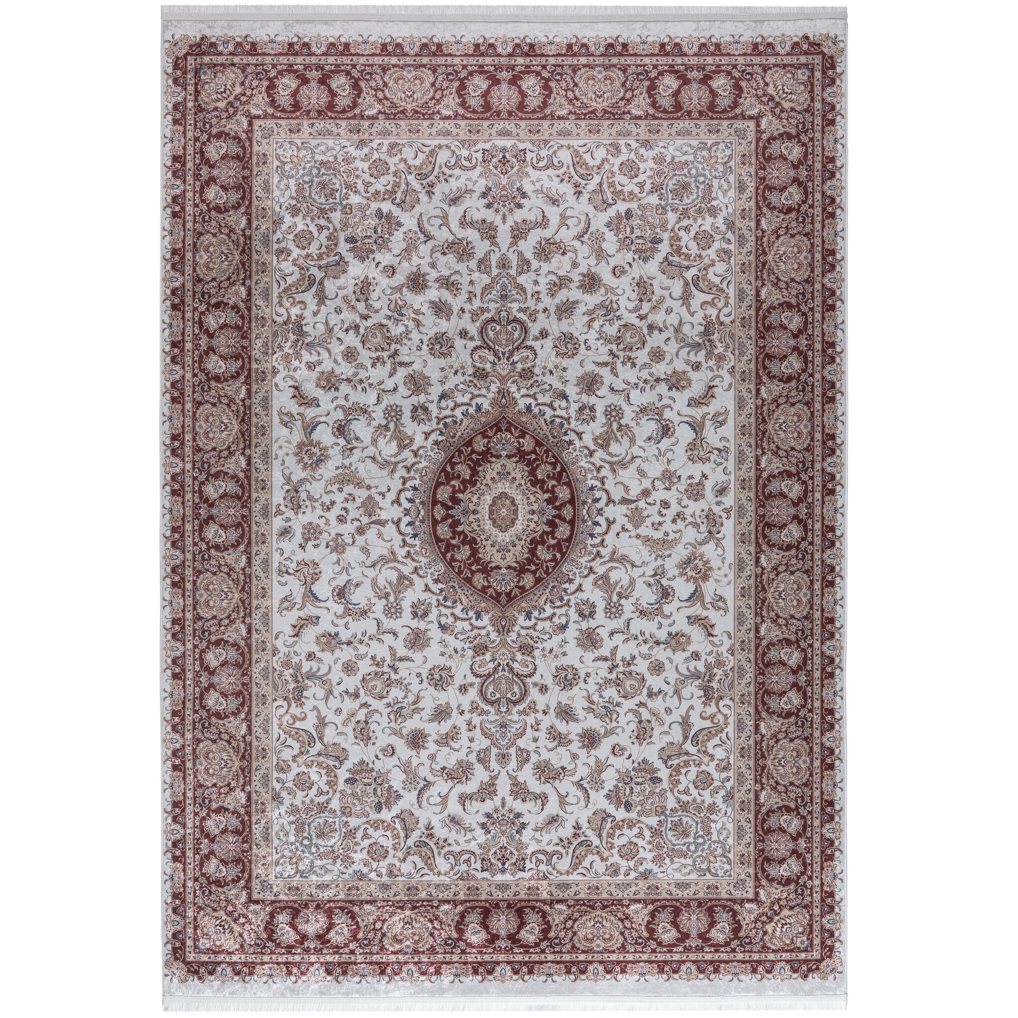 Star Klassiek Oosters Vloerkleed Wasbaar Anti Slip Creme Rood