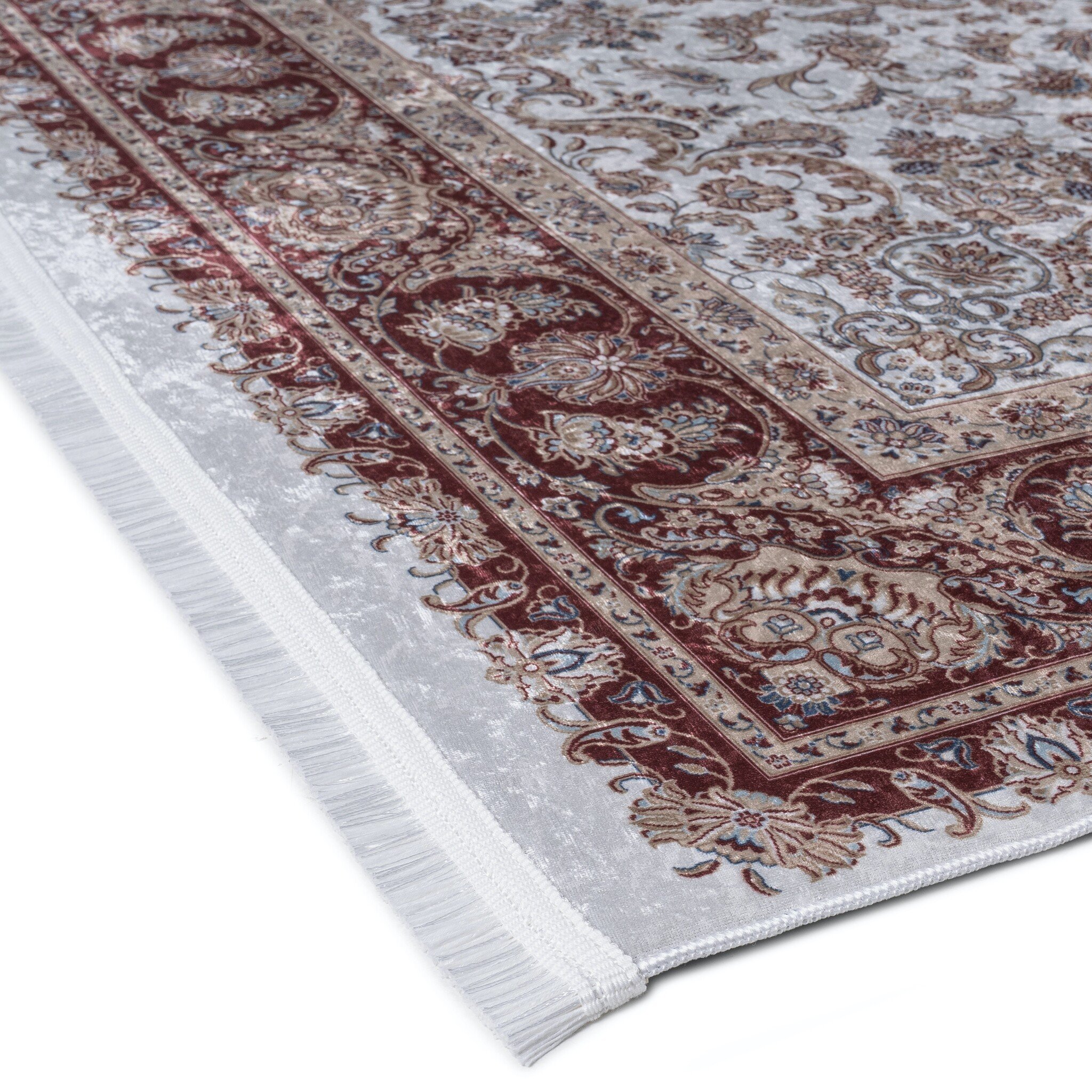 Star Klassiek Oosters Vloerkleed Wasbaar Anti Slip Creme Rood