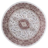 Star Rond Klassiek Oosters Vloerkleed Wasbaar Creme Rood