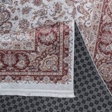 Star Rond Klassiek Oosters Vloerkleed Wasbaar Creme Rood