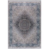 Star Klassiek Oosters Vloerkleed Wasbaar Anti Slip Grijs Blauw