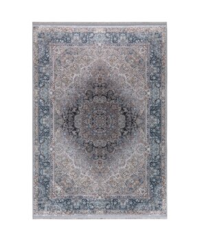 Star Klassiek Oosters Vloerkleed Wasbaar Anti Slip Grijs Blauw