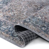 Star Rond Klassiek Oosters Vloerkleed Wasbaar Grijs Blauw